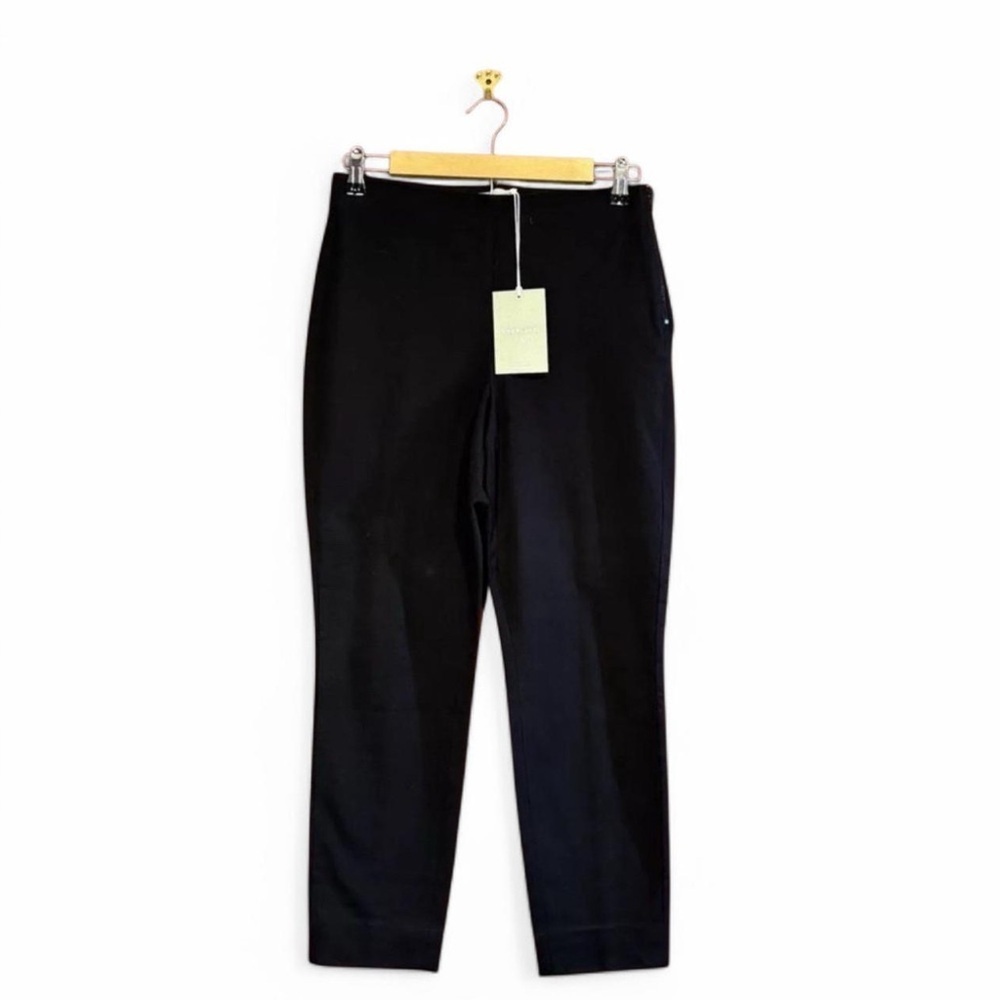 Everlane Black Side Zip Work Pants Sz 6 Stretch Cotton Tapered Ankle Trouser NWT